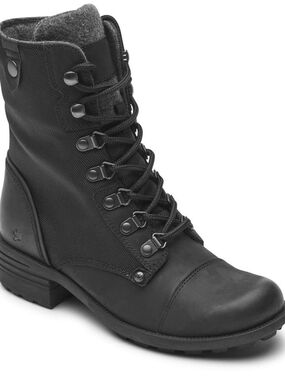 Never Worn: Cobb Hill Women's Brunswick Lace Waterproof Boot Black Nubuck